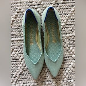 Rothy’s The Point mint green shoes